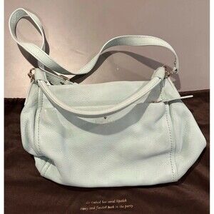 Kate Spade Mint Pebbled Leather Crossbody Shoulder Purse 2-Way Bag Medium